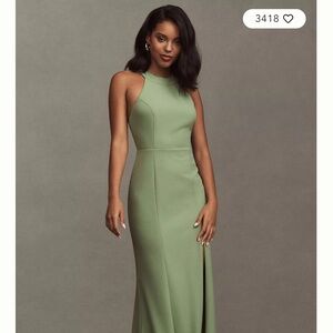 BHLDN Elegant Green Maxi Dress